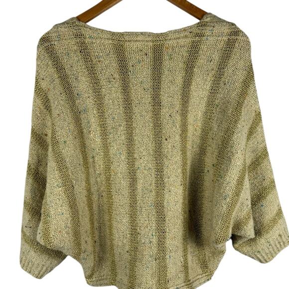 BKE Wool Blend V-Neck‎ Gold Fleck Open Knit Sweater Size Small - Picture 3 of 7